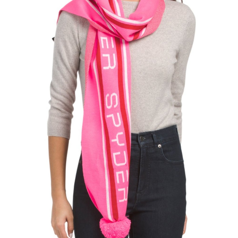 Spyder Jacquard Logo Striped Scarf NWT - Picture 1 of 4